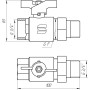 Кран кульовий прямий з американкою SELBA 3/4″ КБ SL1509