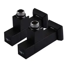 Набір Кран напівоборотний кутовий з американкою SOLOMON LUX 1/2″ CUBE BLACK 8888 (2шт.)