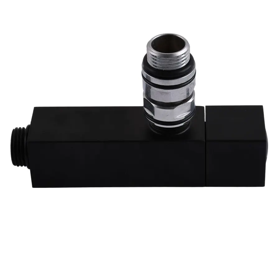 Набір Кран напівоборотний кутовий з американкою SOLOMON LUX 1/2″ CUBE BLACK 8888 (2шт.)