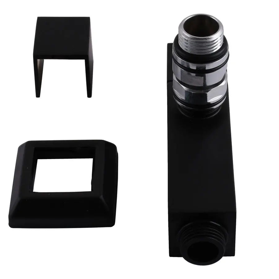 Набір Кран напівоборотний кутовий з американкою SOLOMON LUX 1/2″ CUBE BLACK 8888 (2шт.)