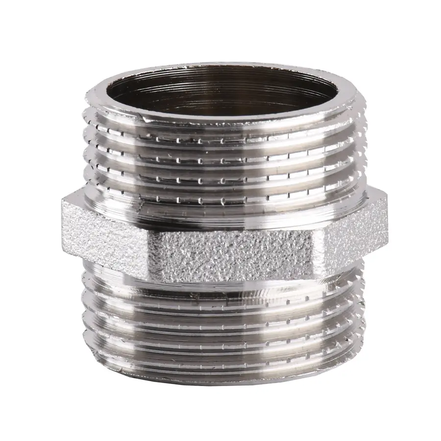 Ніпель нікельований 1″ЗР х 1″ЗР штампований А0506А(нк)