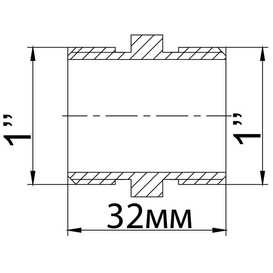 Ніпель нікельований 1″ЗР х 1″ЗР штампований А0506А(нк)