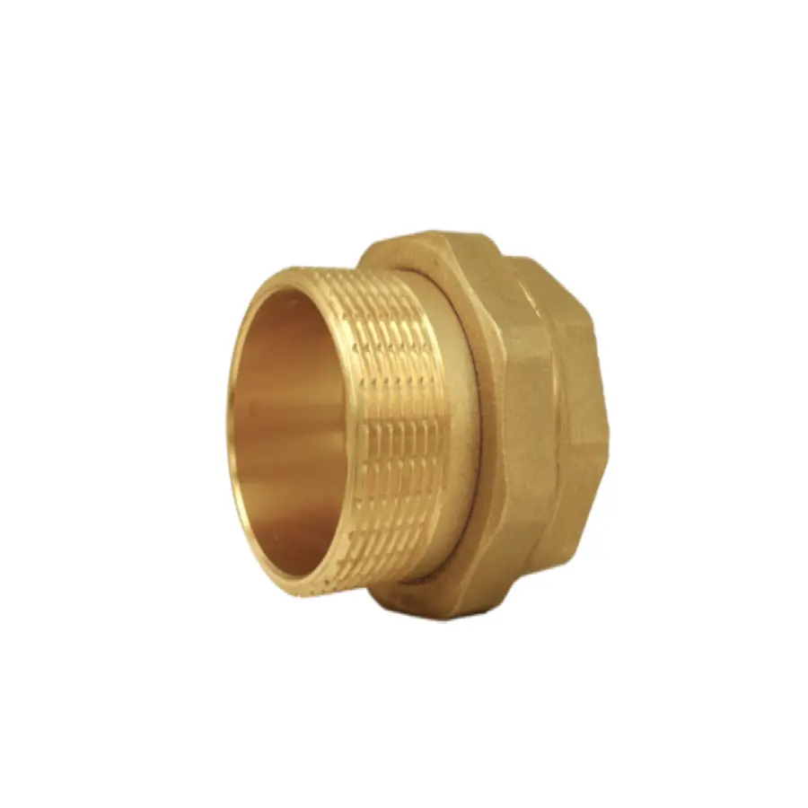 Згін американка пряма латунна 1″ВР х 1″ЗР штампована з резиновою прокладкою Б0811А