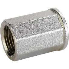 Муфта нікельована 3/4″ВР х 3/4″ВР штампована восьмигранна А0352А(нк) VA