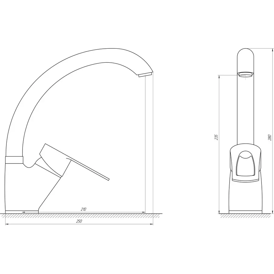 Смеситель для кухни DOMINO SIRIUS DSV-203S-BIG-St STEEL