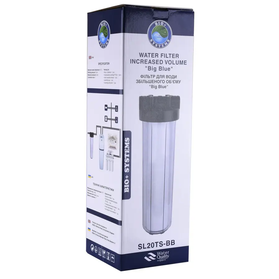 Фильтр-колба + ЧП картридж ПРОЗРАЧНАЯ Bио + systems SL20TS-BB Big Blue 20 ", 1"