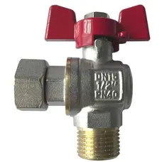 Кран кульовий кутовий з накидною гайкою SOLOMON 3/4″ ЗВ PN40 160402