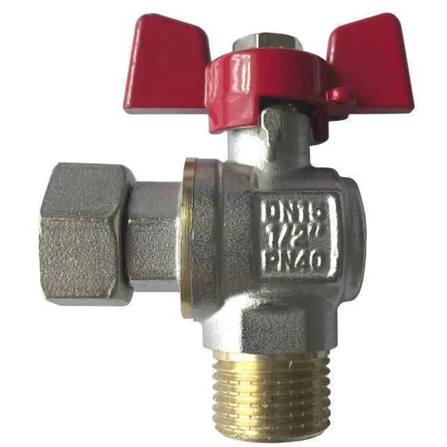 Кран кульовий кутовий з накидною гайкою SOLOMON 3/4″ ЗВ PN40 160402