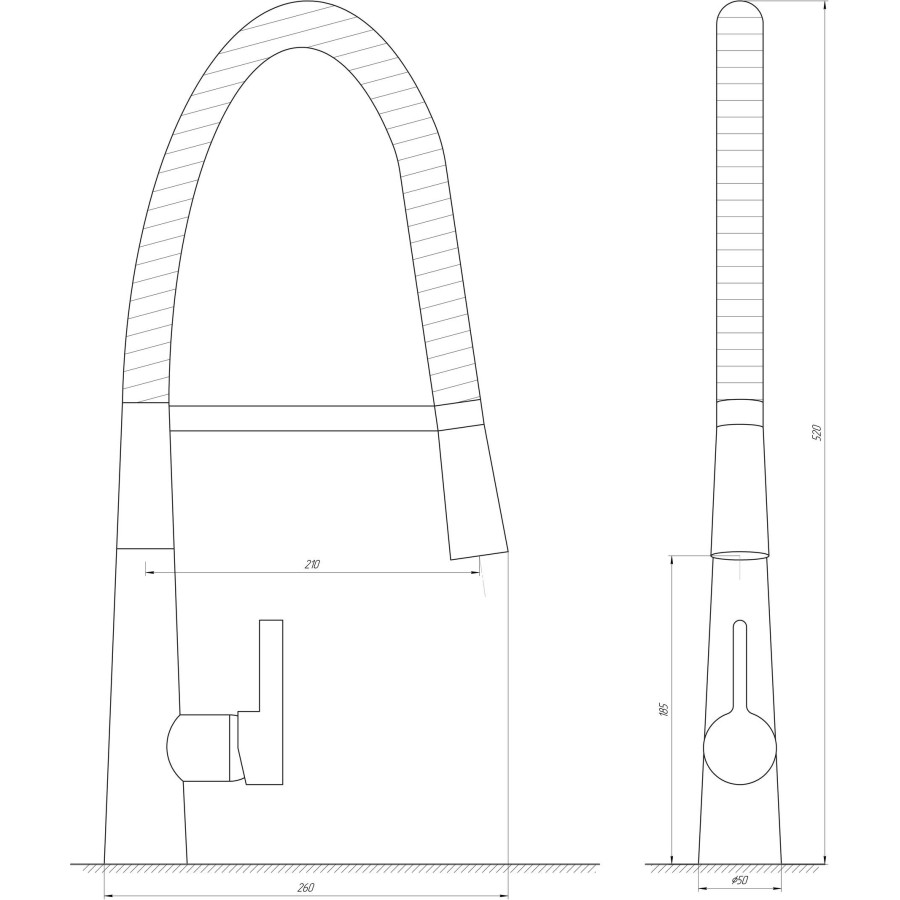 Смеситель для кухни Globus Lux LAZER GLLR-1032