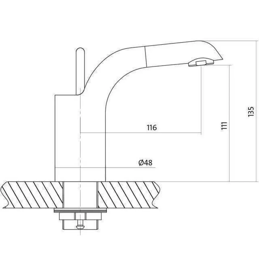 Смеситель для умывальника Cersanit LUVIO с донным клапаном CLICK-CLACK S951-142