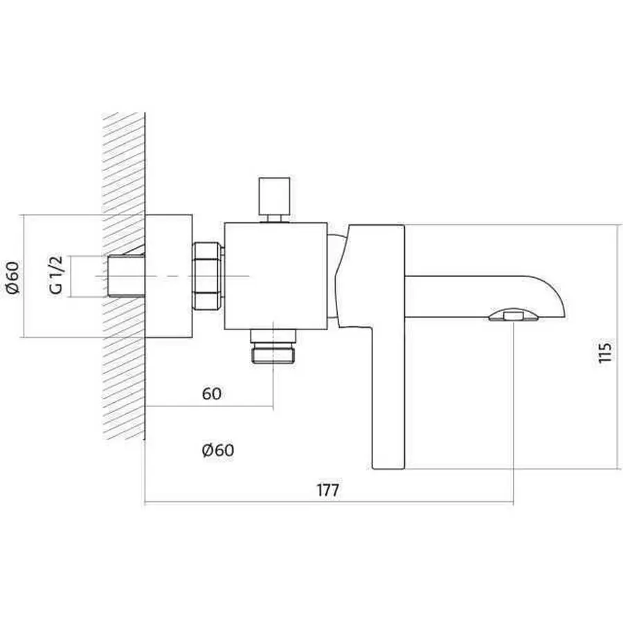 Смеситель для ванны и душа Cersanit LUVIO S951-012