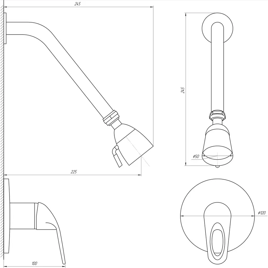 Смеситель для душа Globus Lux GLS-105S