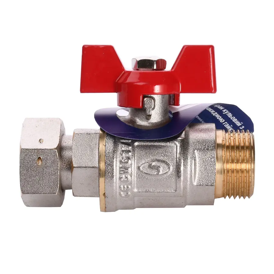 Кран кульовий прямий з накидною гайкою SOLOMON 3/4″ ЗВ PN40 160406