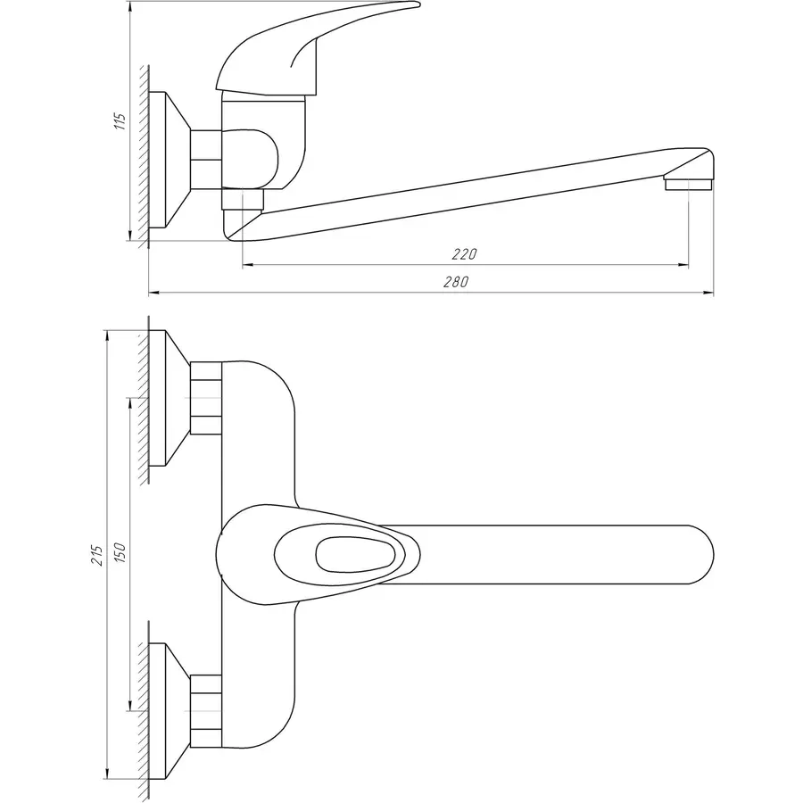 Смеситель для кухни настенный Globus Lux Sena GLS-104