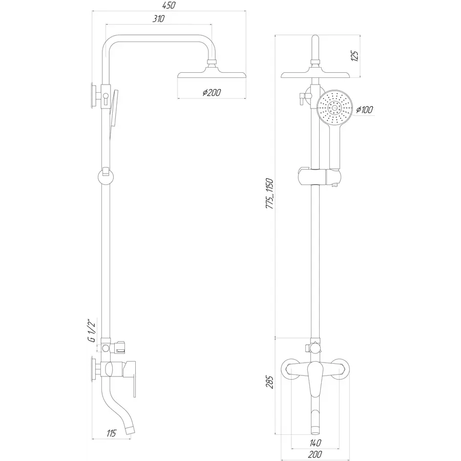 Душевая система DOMINO TORINO DS-0031