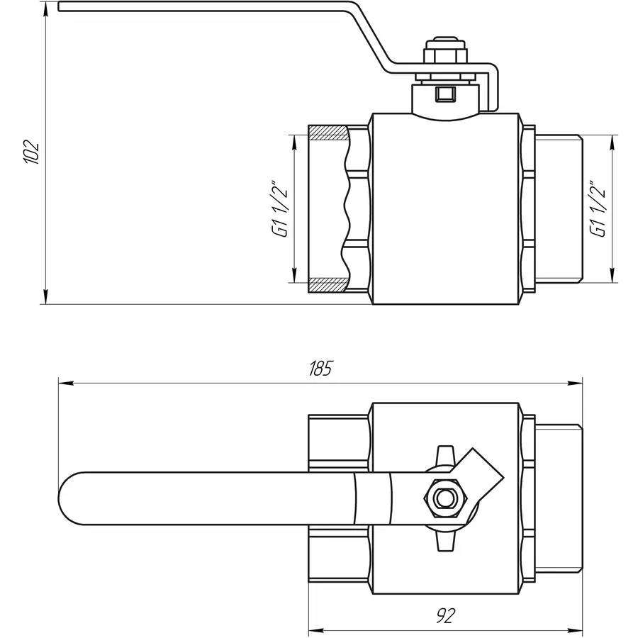 Кран кульовий прямий Q PROFESSIONAL 1 1/2″ ЗВ КР PN40 QP152