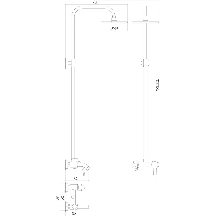 Душевая система Globus Lux VAN-GLSO-0001