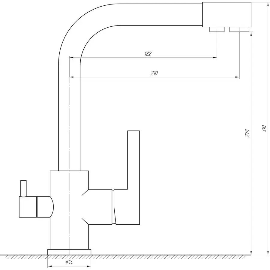 Змішувач для кухні під осмос Globus Lux LAZER GLLR-0444-1-ONIX