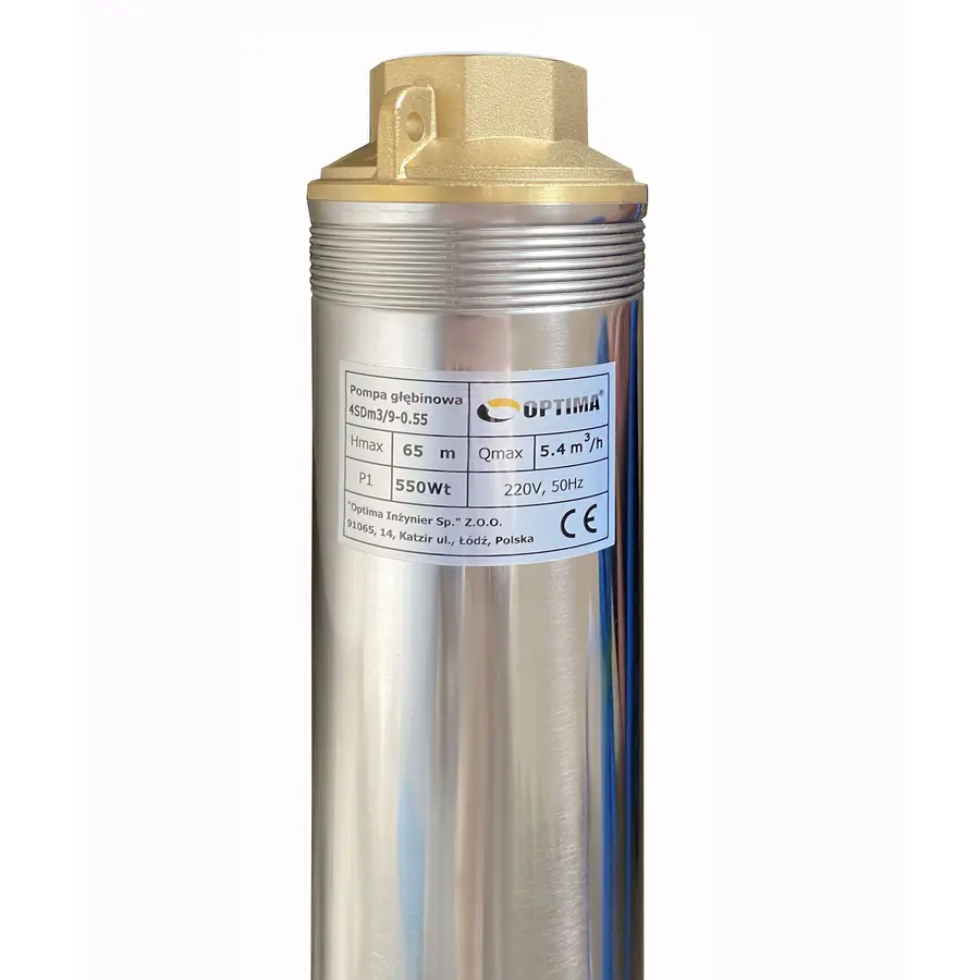 Насос свердловинний з підв, стійк, до піску OPTIMA 4SDm3/9 0,55 кВт 65м + пульт+кабель 15м NEW