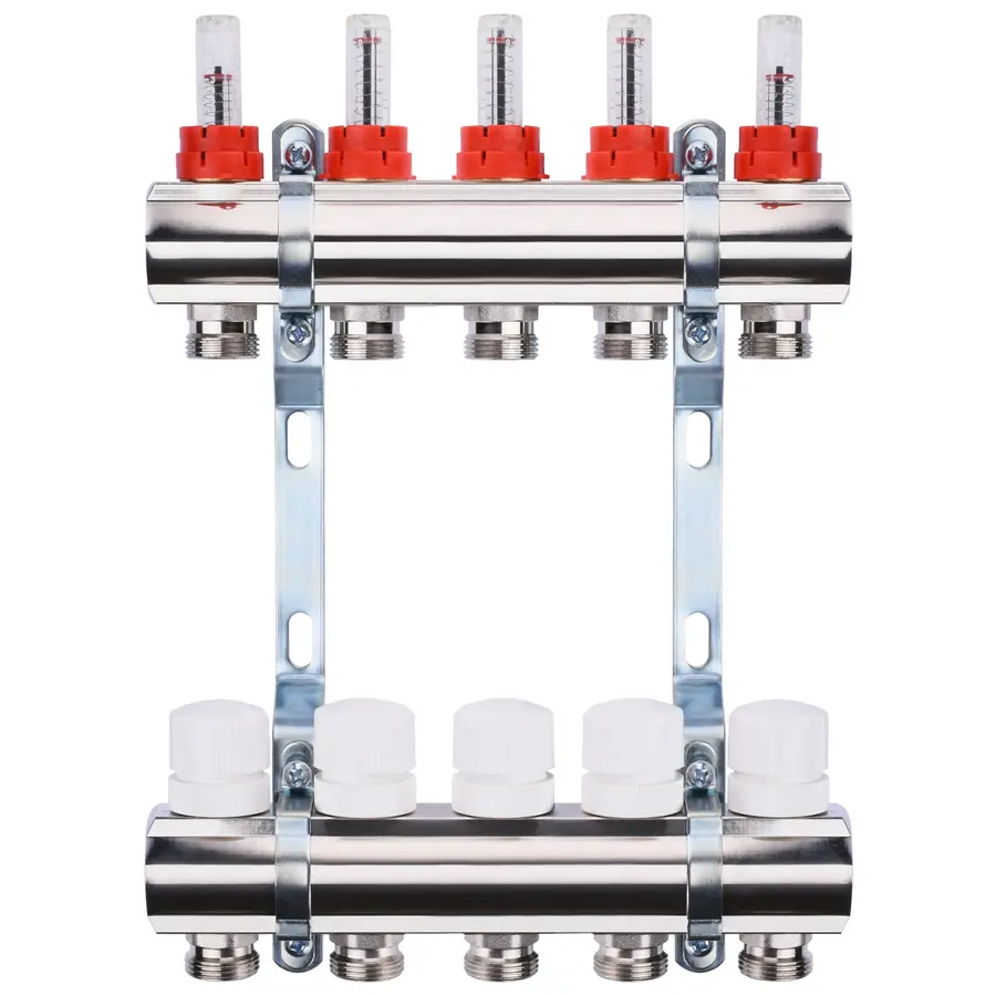 Коллектор с измерителем затрат, регуляторами и креплением ECO 001A 1 "x5