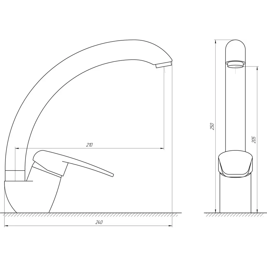 Смеситель для кухни Globus Lux Koln GLK-203S