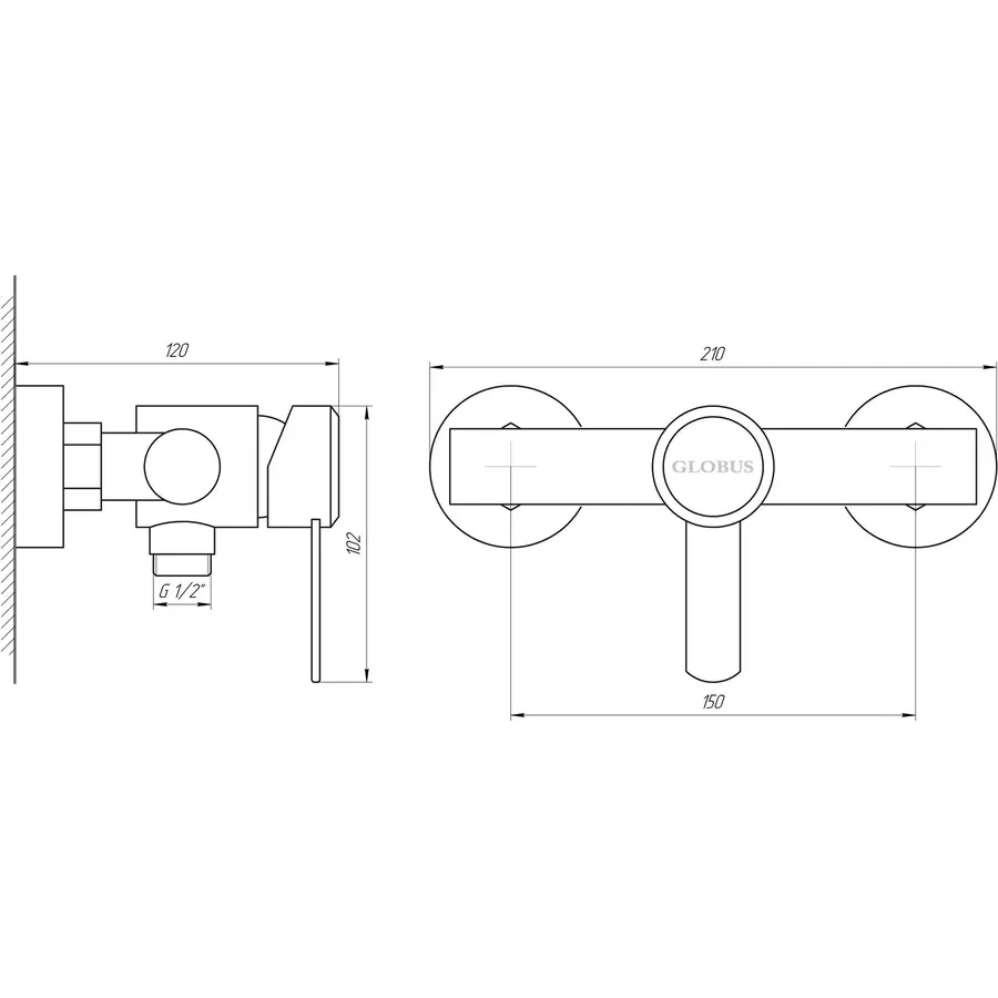 Змішувач для душу Globus Lux WIEN SBT2-105