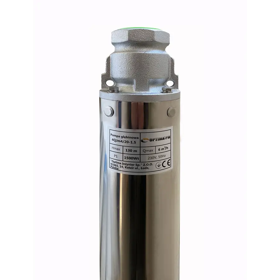 Насос свердловиний з підвищеною стійкістю до піску OPTIMA PM 4QJm4/20 1,5 кВт 150м + 1,5 м кабель