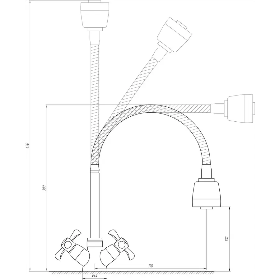 Кухонный смеситель DOMINO DK-H1-2N-103MA