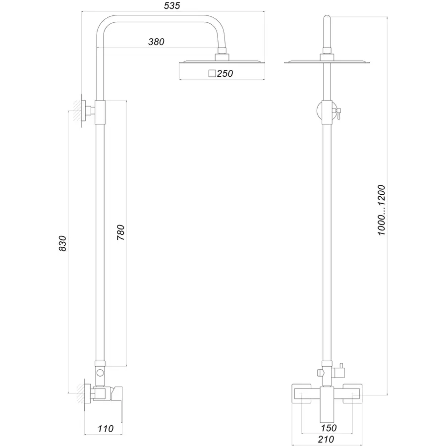 Душова система Globus Lux SICILIA SBQ-SH-105