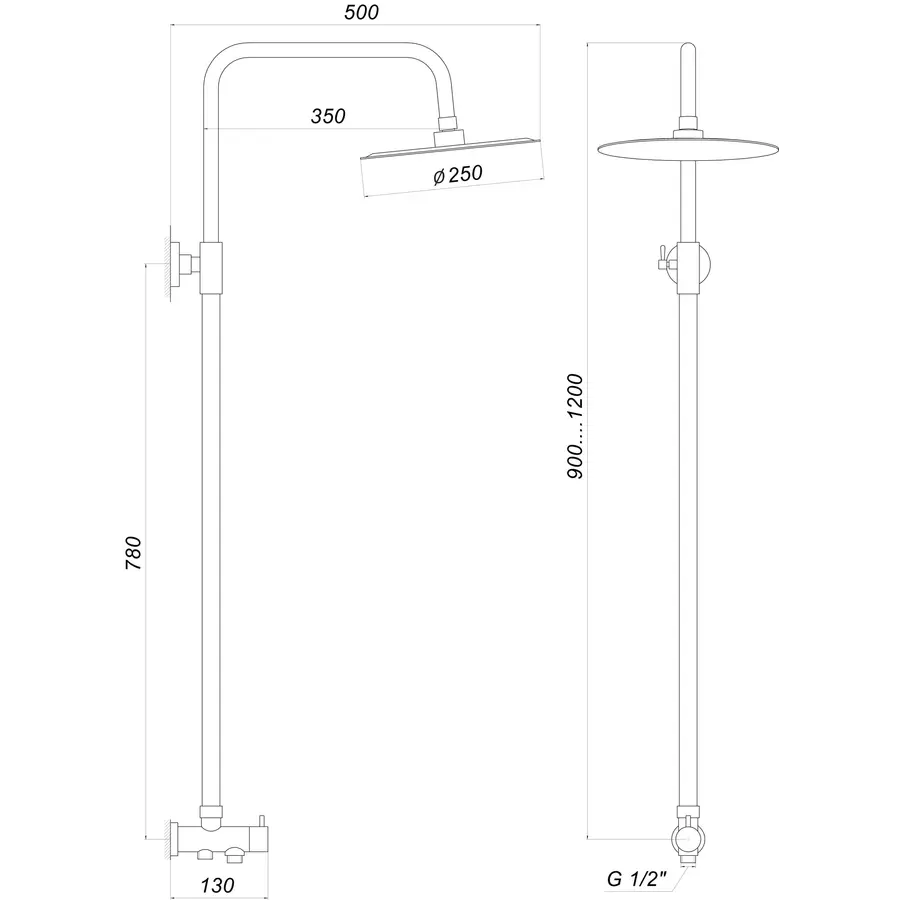 Душевая колонна Globus Lux ALPEN SB-BAR-0101