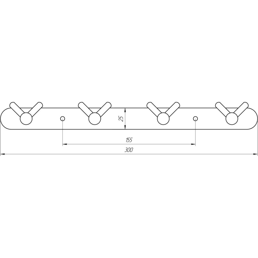 Планка з гачками Globus Lux SS8435-4 SUS304