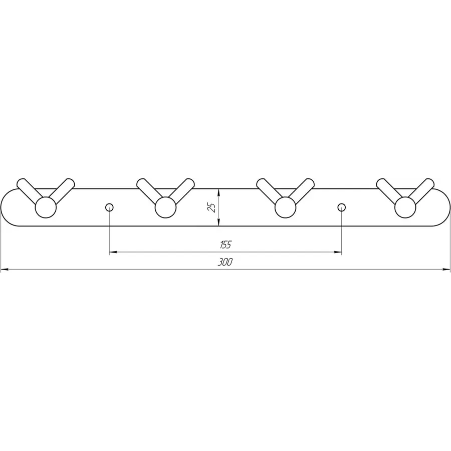 Планка с крючками Globus Lux SS 8435-4