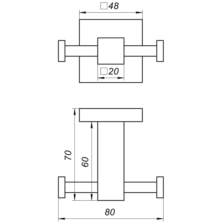 Крючок SQ9412 - Квадро двойной НЕРЖ-SUS304- (Globus Lux)