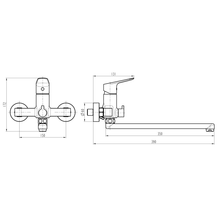 Смеситель для ванны TOPAZ ZARA TZ-13208-H37