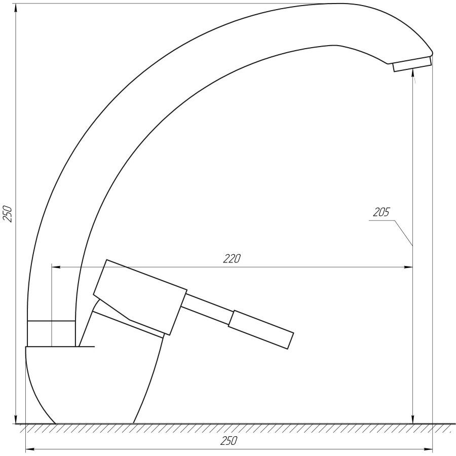 Смеситель для кухни Globus Lux LAZER GLR1-203S