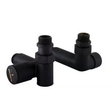 Набір Кран вентильний кутовий з американкою SOLOMON LUX 1/2″ 7777 TEN (2шт.) BLACK