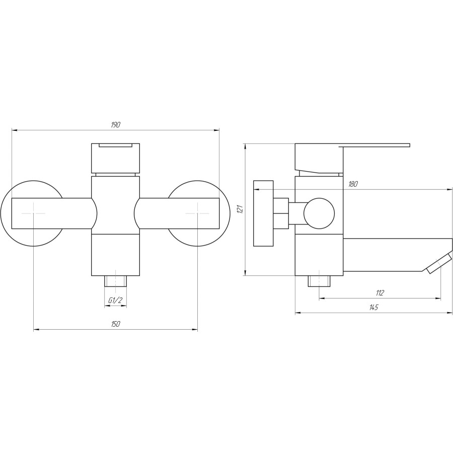 Змішувач для ванни Globus Lux RING SR-102N