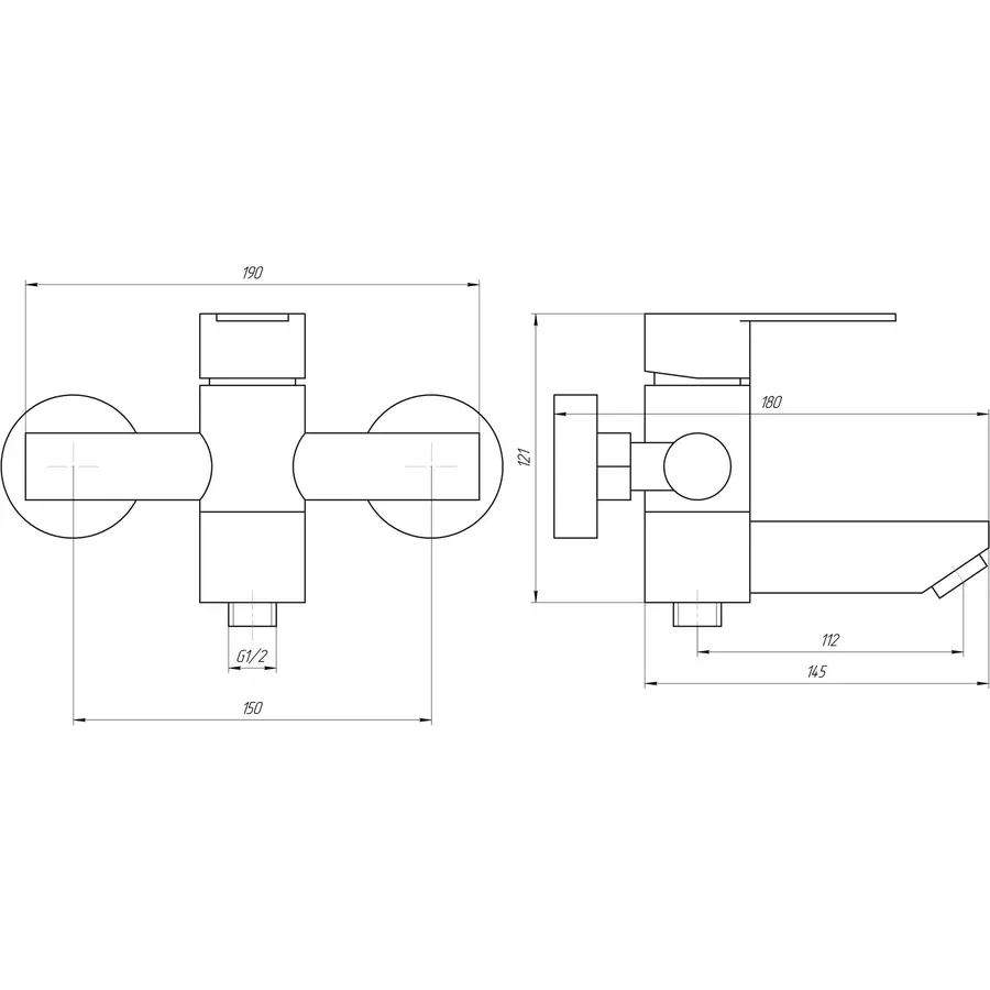 Змішувач для ванни Globus Lux RING SR-102N