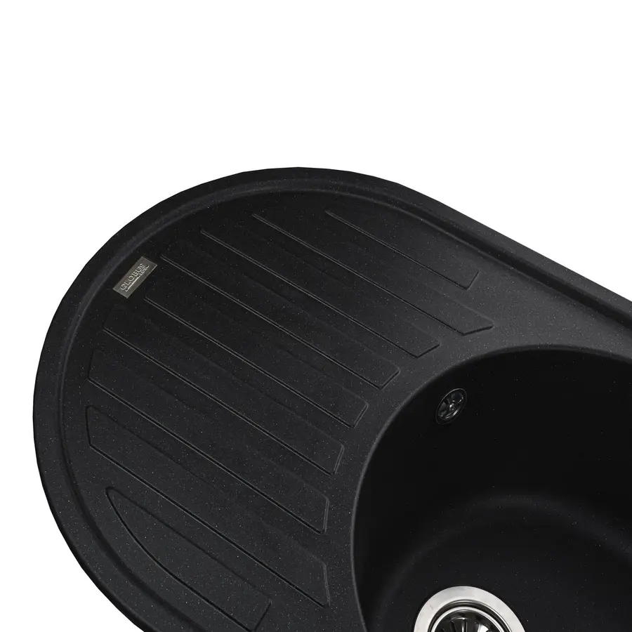 Гранитная кухонная мойка Globus Lux OHARA черный металлик 770х500мм-А0001