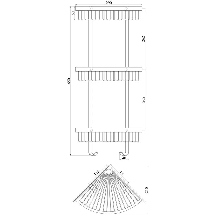 Поличка кутова TOPAZ 4115-3