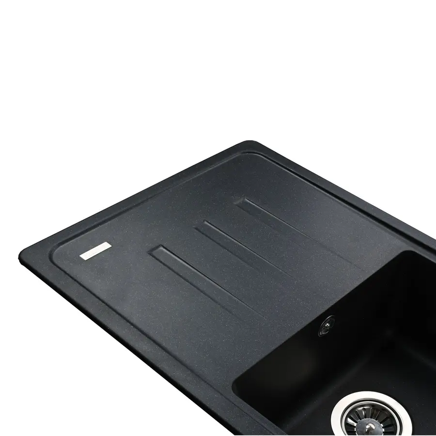 Гранитная кухонная мойка Globus Lux LUGANO черный металiк 780х435мм-А0001