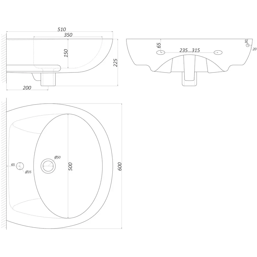 Умивальник Днепрокераміка «Астра-60»