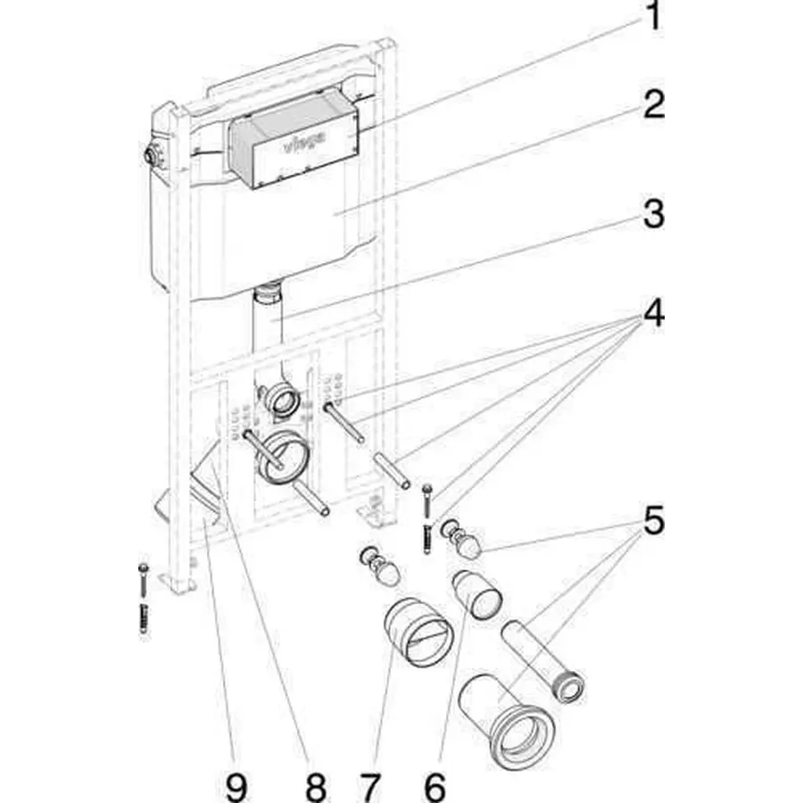 Модуль-бачок для унитаза Eco Plus фронт Viega 606664