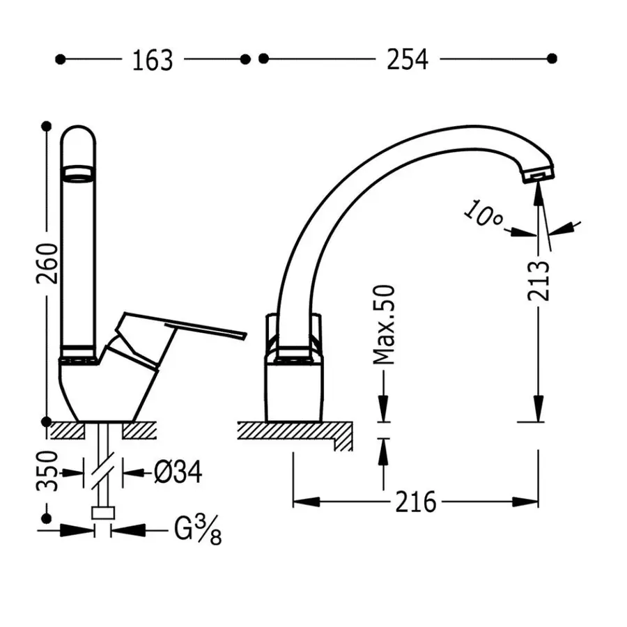 Кухонний змішувач TRES BM 139441 хром