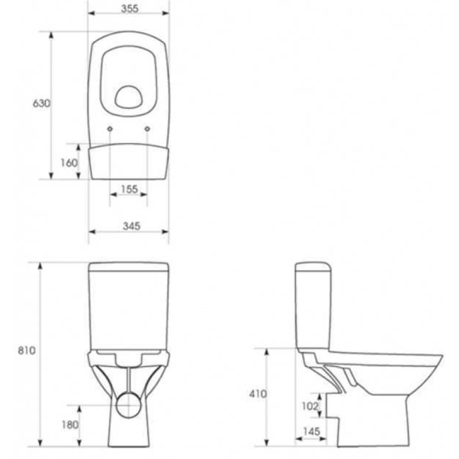 Компакт Cersanit 69 CARINA 011 3/6 з кришкою дюропласт