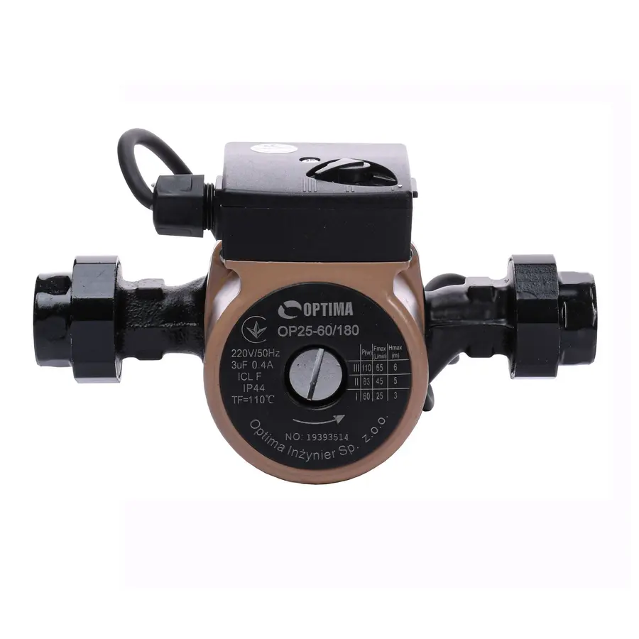 Насос циркуляційний Optima OP25-60 180мм + гайки + кабель з вилкою