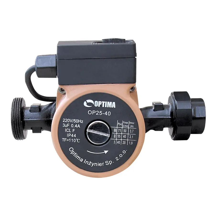 Насос циркуляційний Optima OP25-60 180мм + гайки + кабель з вилкою