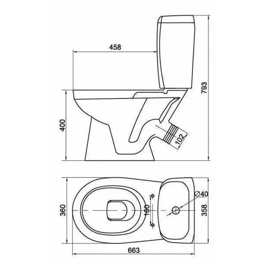 Компакт Cersanit 382 KORAL 031 3/6 з кришкою поліпропілен