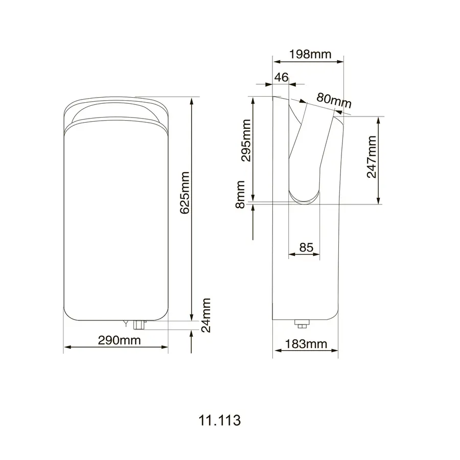 Сушарка для рук HOTEC 11.113 Stainless Steel
