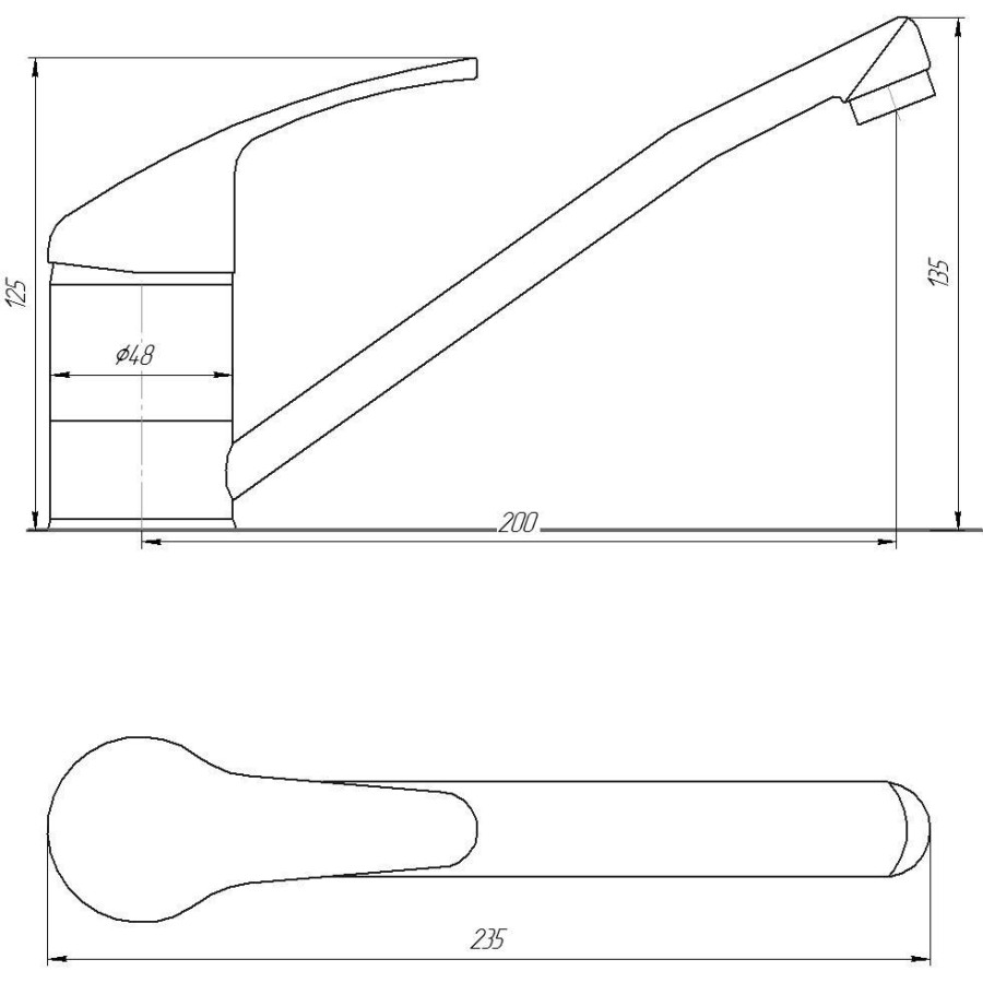 Кухонный смеситель стальной Globus Lux Solly GLSO-0103